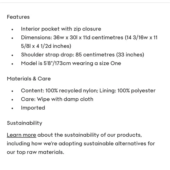 Aritzia crescent nylon bag - Picture 3 of 7